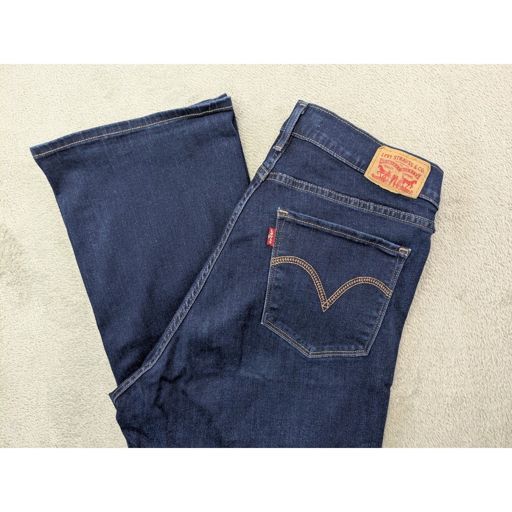 Levi's Curvy Bootcut Jeans Women's Size 32‎ Dark Wash Denim Comfort Fit Mid Rise